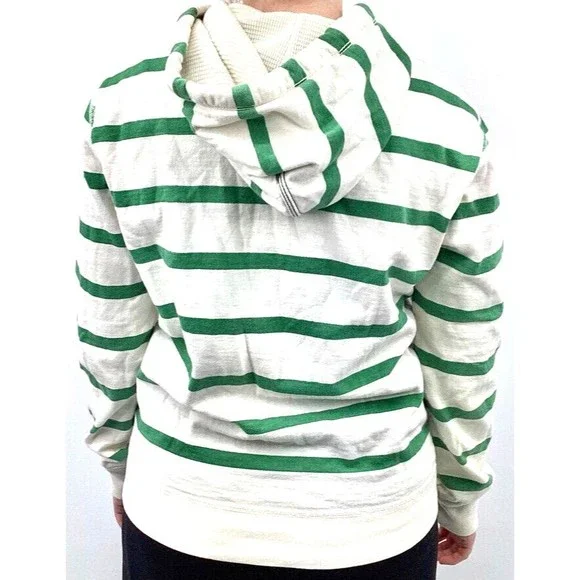American Eagle Hoodie Women SP Hooded Sweatshirt Sweater Casual White Green - Picture 4 of 8